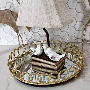 NEW! BOHO CIRCLES MIRRORED VANITY CENTERPIECE TRAY